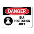thumbnail image 1 of OSHA Danger Sign - Ear Protection Area |  Aluminum Sign | Protect Your Business, Construction Site, Warehouse & Shop Area |  Made in The USA, 1 of 6