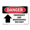 thumbnail image 1 of SignMission OS-DS-A-710-L-2253 7 x 10 in. OSHA Danger Sign - Emergency & Maintenance Exit, 1 of 6