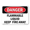 thumbnail image 1 of OSHA Danger Sign - Flammable Liquid Keep Fire Away |  Aluminum Sign | Protect Your Business, Construction Site, Warehouse & Shop Area |  Made in The USA, 1 of 6