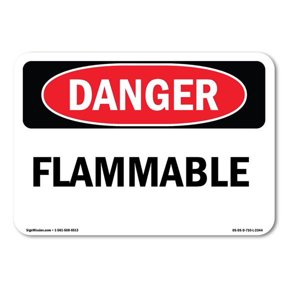 OSHA Danger Sign - Flammable |  Aluminum Sign | Protect Your Business, Construction Site, Warehouse & Shop Area |  Made in The USA