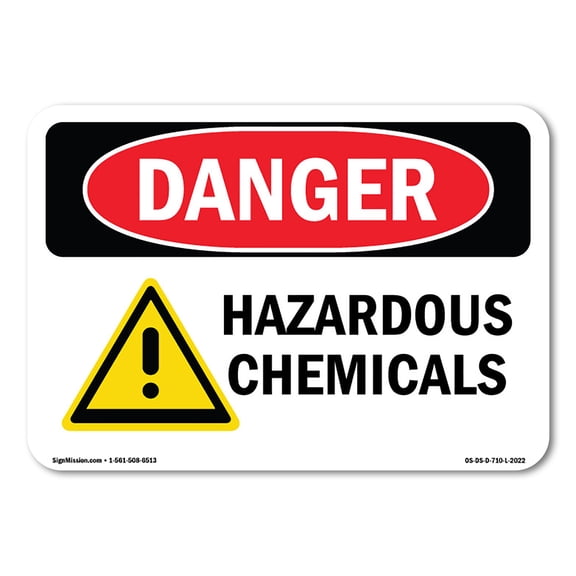 OSHA Danger Sign - Hazardous Chemicals |  Aluminum Sign | Protect Your Business, Construction Site, Warehouse & Shop Area |  Made in The USA