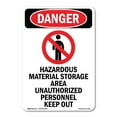 thumbnail image 1 of SignMission OS-DS-A-710-V-1314 7 x 10 in. OSHA Danger Sign - Hazardous Material, 1 of 6