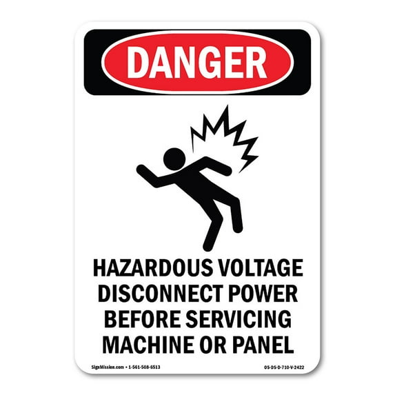 OSHA Danger Sign - Hazardous Voltage | Aluminum Sign | Protect Your Business, Construction Site, Warehouse & Shop Area | Made in The USA