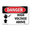 thumbnail image 1 of SignMission OS-DS-A-710-L-1328 7 x 10 in. OSHA Danger Sign - High Voltage Above, 1 of 6
