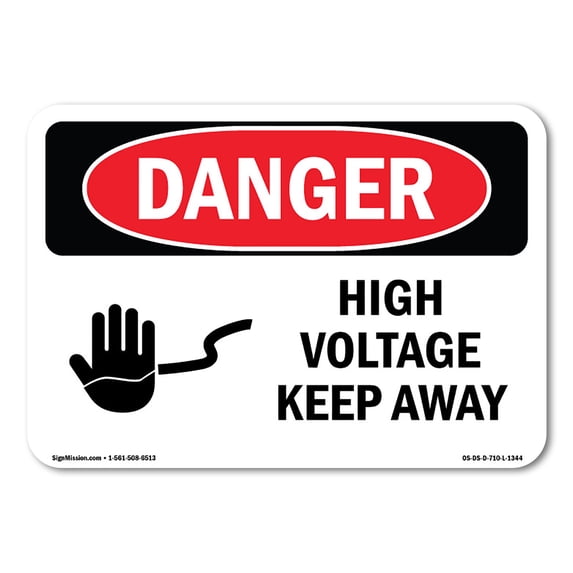 OSHA Danger Sign - High Voltage Keep Away |  Aluminum Sign | Protect Your Business, Construction Site, Warehouse & Shop Area |  Made in The USA