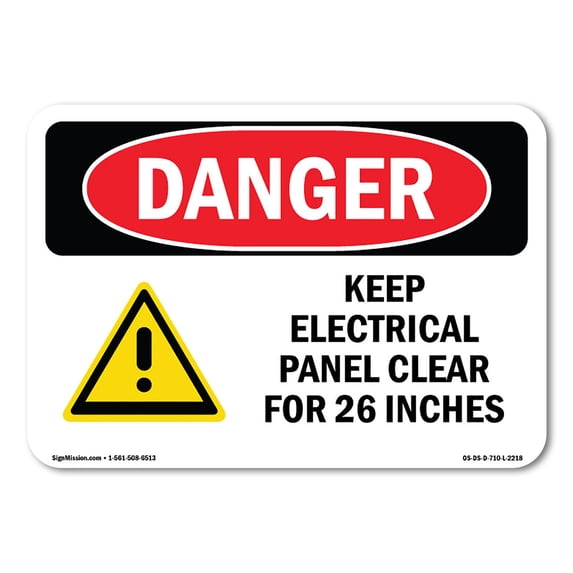 OSHA Danger Sign - Keep Electrical Panel Clear | Aluminum Sign | Protect Your Business, Construction Site, Warehouse & Shop Area | Made in The USA