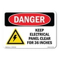 thumbnail image 1 of OSHA Danger Sign - Keep Electrical Panel Clear |  Aluminum Sign | Protect Your Business, Construction Site, Warehouse & Shop Area |  Made in The USA, 1 of 6