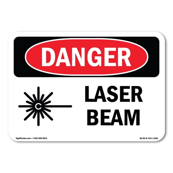 OSHA Danger Sign - Laser Beam | Aluminum Sign | Protect Your Business, Construction Site, Warehouse & Shop Area | Made in The USA