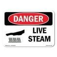 thumbnail image 1 of OSHA Danger Sign - Live Steam |  Aluminum Sign | Protect Your Business, Construction Site, Warehouse & Shop Area |  Made in The USA, 1 of 6