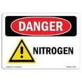 thumbnail image 1 of SignMission OS-DS-A-710-L-1458 7 x 10 in. OSHA Danger Sign - Nitrogen, 1 of 6