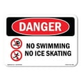 thumbnail image 1 of OSHA Danger Sign - No Swimming No Ice Skating |  Aluminum Sign | Protect Your Business, Construction Site, Warehouse & Shop Area |  Made in The USA, 1 of 6