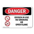 thumbnail image 1 of SignMission OS-DS-A-710-L-1514 7 x 10 in. OSHA Danger Sign - Oxygen in Use No Smoking or Open Flame, 1 of 6