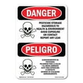 thumbnail image 1 of SignMission OS-DS-A-710-VS-2038 7 x 10 in. OSHA Danger Sign - Pesticide Storage Hazardous to Healthsign, 1 of 6