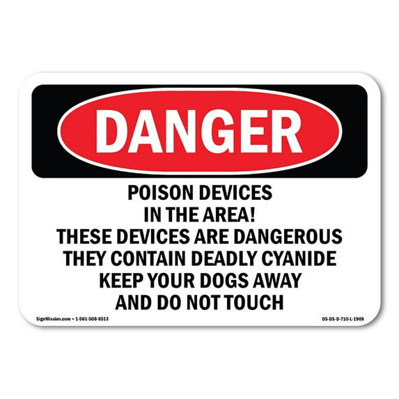 OSHA Danger Sign - Poison Devices In The Area | Aluminum Sign | Protect Your Business, Construction Site, Warehouse & Shop Area | Made in The USA