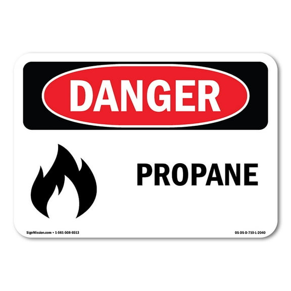 SignMission OS-DS-A-710-L-2040 7 x 10 in. OSHA Danger Sign - Propane