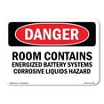thumbnail image 1 of OSHA Danger Sign - Room Contains Energized Battery Systems |  Aluminum Sign | Protect Your Business, Construction Site, Shop Area |  Made in The USA, 1 of 6