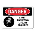 thumbnail image 1 of OSHA Danger Sign - Safety Harness And Lifeline Required |  Aluminum Sign | Protect Your Business, Construction Site, Warehouse & Shop Area |  Made in The USA, 1 of 6