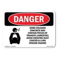 thumbnail image 1 of OSHA Danger Sign - Some Crushed Concrete May Contain |  Aluminum Sign | Protect Your Business, Construction Site, Warehouse & Shop Area |  Made in The USA, 1 of 6