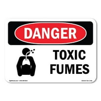 SignMission OS-DS-A-710-L-1725 7 x 10 in. OSHA Danger Sign - Toxic Fumes