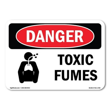 SignMission OS-DS-A-710-L-1725 7 x 10 in. OSHA Danger Sign - Toxic Fumes