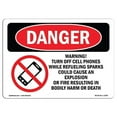 thumbnail image 1 of OSHA Danger Sign - Warning! Turn Off Cell Phones |  Aluminum Sign | Protect Your Business, Construction Site, Warehouse & Shop Area |  Made in The USA, 1 of 6