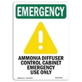 thumbnail image 1 of SignMission OS-EM-A-710-V-10438 7 x 10 in. OSHA Emergency Sign - Ammonia with Symbol, 1 of 6