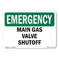 thumbnail image 1 of OSHA EMERGENCY Sign - Main Gas Valve Shutoff | Aluminum Sign | Protect Your Business, Construction Site, Warehouse & Shop Area | Made in the USA, 1 of 6