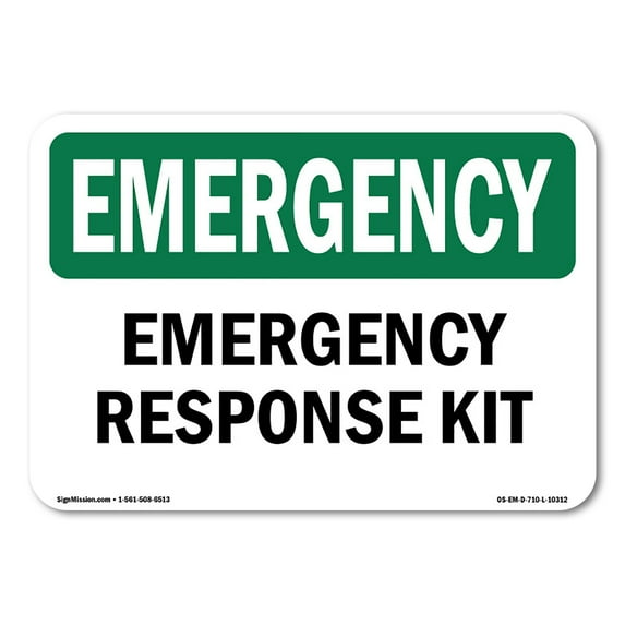 SignMission OS-EM-A-710-L-10312 7 x 10 in. OSHA Emergency Sign - Response Kit