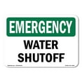 thumbnail image 1 of SignMission OS-EM-A-710-L-10363 7 x 10 in. OSHA Emergency Sign - Water Shutoff, 1 of 6
