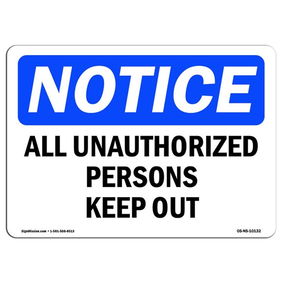 SignMission OS-NS-A-710-V-10456 7 x 10 in. OSHA Notice Sign - Caution Automatic