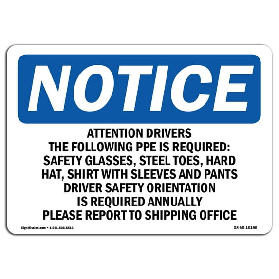SignMission OS-NS-A-710-V-10513 7 x 10 in. OSHA Notice Sign - Caution Sudden Drop