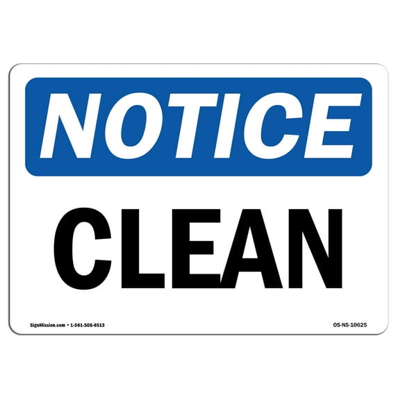 OSHA Notice Sign - Clean | Aluminum Sign | Protect Your Business, Construction Site, Warehouse & Shop Area | Made in the USA
