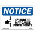 thumbnail image 1 of SignMission OS-NS-A-710-L-10888 7 x 10 in. OSHA Notice Sign - Cylinder May Cause Pinch Points, 1 of 6