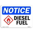 thumbnail image 1 of OSHA Notice Sign - Diesel Fuel |  Aluminum Sign | Protect Your Business, Construction Site, Warehouse & Shop Area |  Made in the USA, 1 of 6