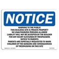 thumbnail image 1 of OSHA Notice Sign - Warning To The Public This Building Site |  Aluminum Sign | Protect Your Business, Work Site, Warehouse & Shop Area |  Made in the USA, 1 of 6
