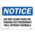 thumbnail image 1 of OSHA Notice Sign - Do Not Leave Food Or Trash Out Overnight |  Aluminum Sign | Protect Your Business, Work Site, Warehouse & Shop Area |  Made in the USA, 1 of 6