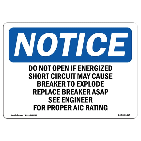 SignMission OS-NS-A-710-V-11628 7 x 10 in. OSHA Notice Sign - Electric Flash Hazard