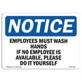 thumbnail image 1 of OSHA Notice Sign - Employees Must Wash Hands If No Employee |  Aluminum Sign | Protect Your Business, Work Site, Warehouse & Shop Area |  Made in the USA, 1 of 6