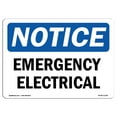 thumbnail image 1 of OSHA Notice Sign - Emergency Electrical |  Aluminum Sign | Protect Your Business, Construction Site, Warehouse & Shop Area |  Made in the USA, 1 of 6