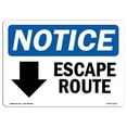 thumbnail image 1 of SignMission OS-NS-A-710-L-12134 7 x 10 in. OSHA Notice Sign - Escape Route Down Arrow, 1 of 6