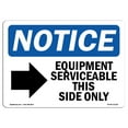 thumbnail image 1 of OSHA Notice Sign - Equipment Serviceable This Side |  Aluminum Sign | Protect Your Business, Construction Site, Warehouse & Shop Area |  Made in the USA, 1 of 6