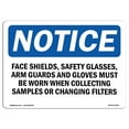 thumbnail image 1 of OSHA Notice Sign - Face Shields Safety Glasses Arm Guards | Aluminum Sign | Protect Your Business Work Site Warehouse & Shop Area |  Made in the USA, 1 of 6