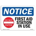thumbnail image 1 of OSHA Notice Sign - First Aid Station In Use |  Aluminum Sign | Protect Your Business, Construction Site, Warehouse & Shop Area |  Made in the USA, 1 of 6