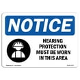 thumbnail image 1 of OSHA Notice Sign - Hearing Protection Must Be Worn |  Aluminum Sign | Protect Your Business, Construction Site, Warehouse & Shop Area |  Made in the USA, 1 of 6