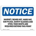 thumbnail image 1 of OSHA Notice Sign - Hairnet Beard Net Hard Hat Ear Plugs | Aluminum Sign | Protect Your Business Work Site Warehouse & Shop Area |  Made in the USA, 1 of 6