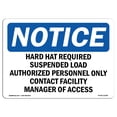 thumbnail image 1 of OSHA Notice Sign - Hard Hats Required Suspended Load Authorized |  Aluminum Sign | Protect Your Business, Work Site, Warehouse & Shop Area |  Made in the USA, 1 of 6