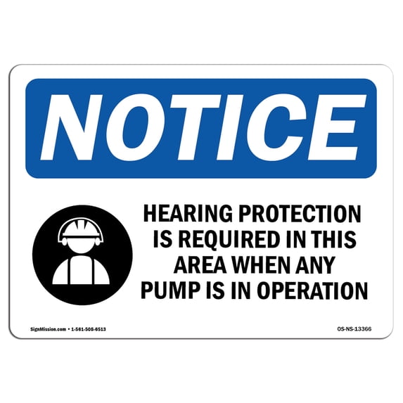 OSHA Notice Sign - Hearing Protection Is Required | Aluminum Sign | Protect Your Business, Construction Site, Warehouse & Shop Area | Made in the USA