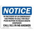 thumbnail image 1 of OSHA Notice Sign - In The Event Of An Emergency Use Phone To |  Aluminum Sign | Protect Your Business, Work Site, Warehouse & Shop Area |  Made in the USA, 1 of 6