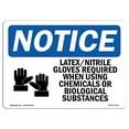 thumbnail image 1 of OSHA Notice Sign - LatexNitrile Gloves Required |  Aluminum Sign | Protect Your Business, Construction Site, Warehouse & Shop Area |  Made in the USA, 1 of 6