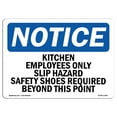 thumbnail image 1 of OSHA Notice Sign - Kitchen Employees Only Slip Hazard Safety |  Aluminum Sign | Protect Your Business, Work Site, Warehouse & Shop Area |  Made in the USA, 1 of 6